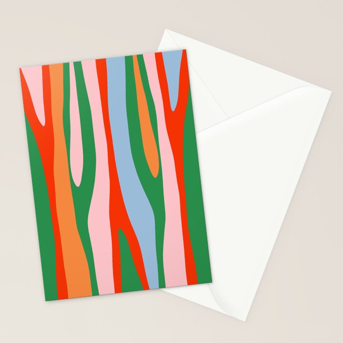 Bold and Colorful Abstract Wild Stripes Modern Multicolor Pattern Stationery Card Gallery Image 2