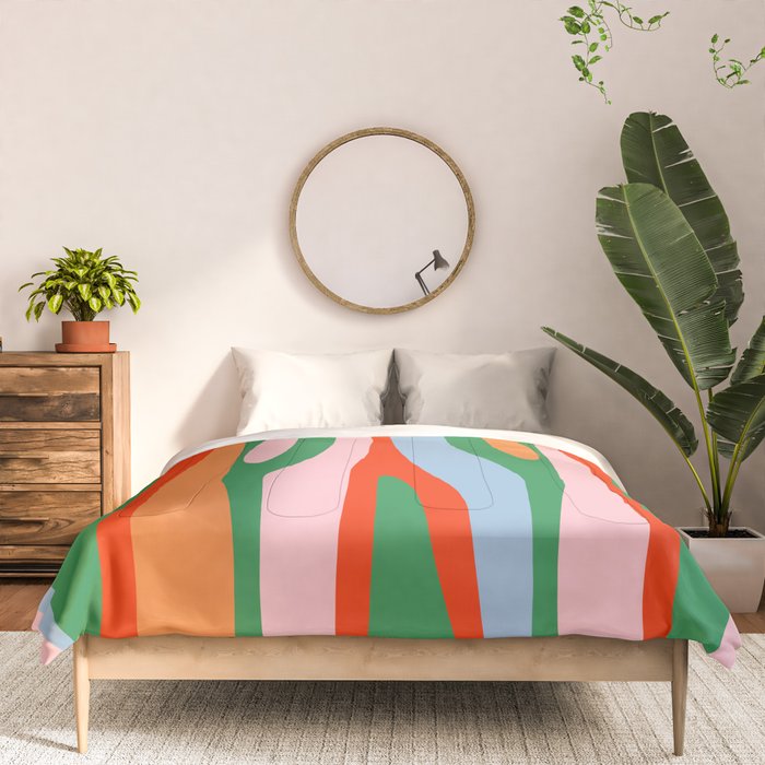 Bold and Colorful Abstract Wild Stripes Modern Multicolor Pattern Comforter Gallery Image 3