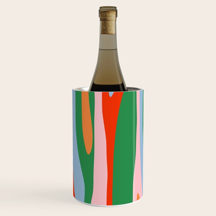 Bold and Colorful Abstract Wild Stripes Modern Multicolor Pattern Wine Chiller Gallery Image 3