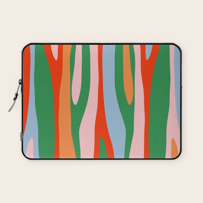 Bold and Colorful Abstract Wild Stripes Modern Multicolor Pattern Laptop Sleeve Gallery Image 1