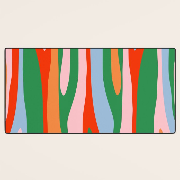 Bold and Colorful Abstract Wild Stripes Modern Multicolor Pattern Desk Mat Gallery Image 3