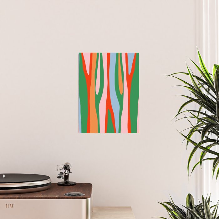 Bold and Colorful Abstract Wild Stripes Modern Multicolor Pattern Poster Gallery Image 2