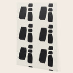 Mid Century Modern Minimalist Abstract Art Brush Strokes Black & White Ink Art Square Shapes Wallpaper Gallery Image 2