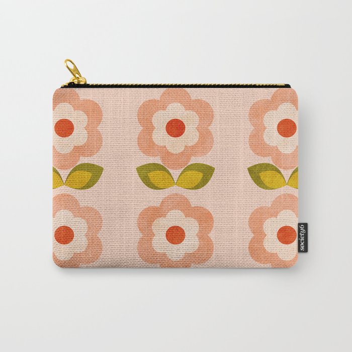 retro daisy minimal pink Carry All Pouch Gallery Image 1