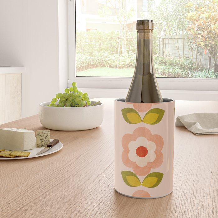 retro daisy minimal pink Wine Chiller Gallery Image 4