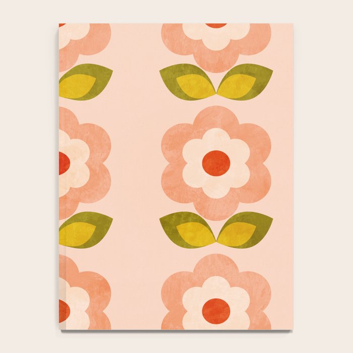 retro daisy minimal pink Notebook Gallery Image 4