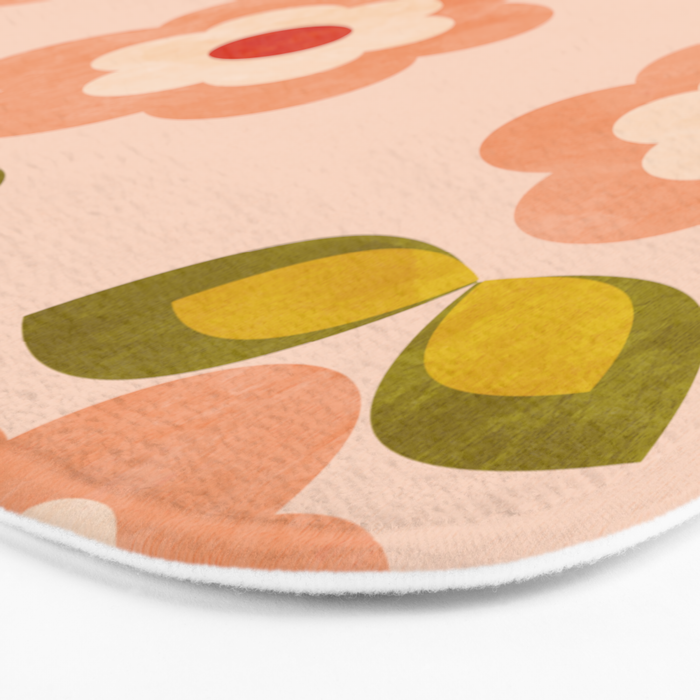 retro daisy minimal pink Bath Mat Gallery Image 3