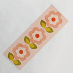 retro daisy minimal pink Yoga Mat Gallery Image 1