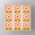 retro daisy minimal pink Mini Art Print Gallery Image 1