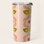 retro daisy minimal pink Travel Mug Gallery Image 2