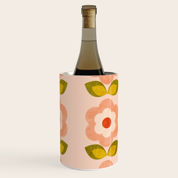 retro daisy minimal pink Wine Chiller Gallery Image 3