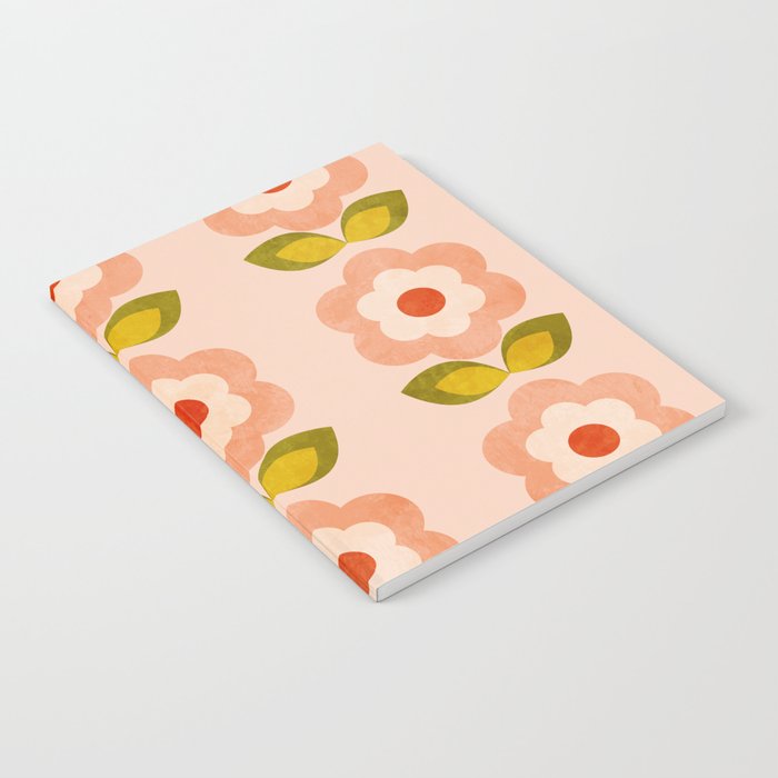 retro daisy minimal pink Notebook Gallery Image 2