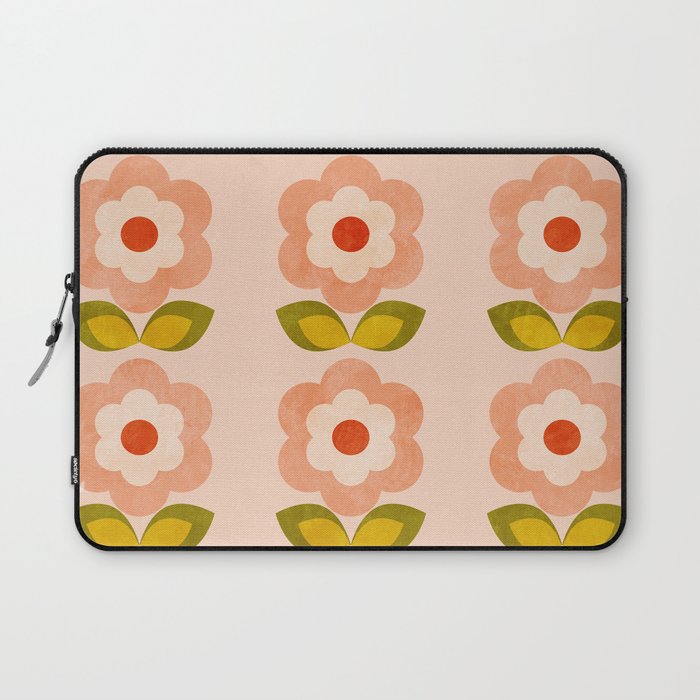 retro daisy minimal pink Laptop Sleeve Gallery Image 1