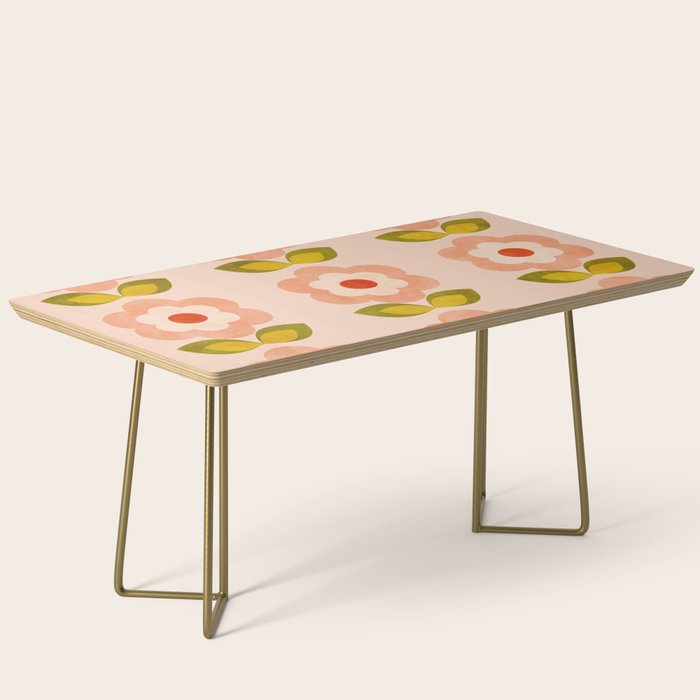 retro daisy minimal pink Coffee Table Gallery Image 2