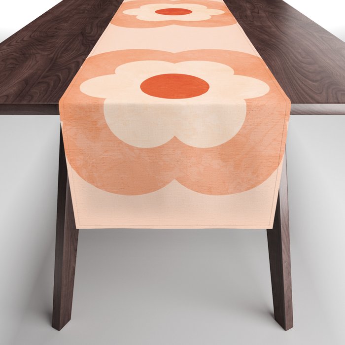 retro daisy minimal pink Table Runner Gallery Image 1