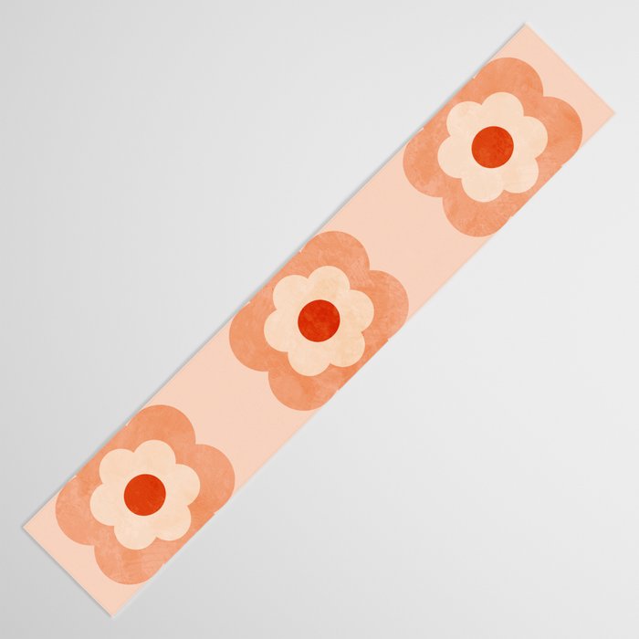 retro daisy minimal pink Table Runner Gallery Image 3