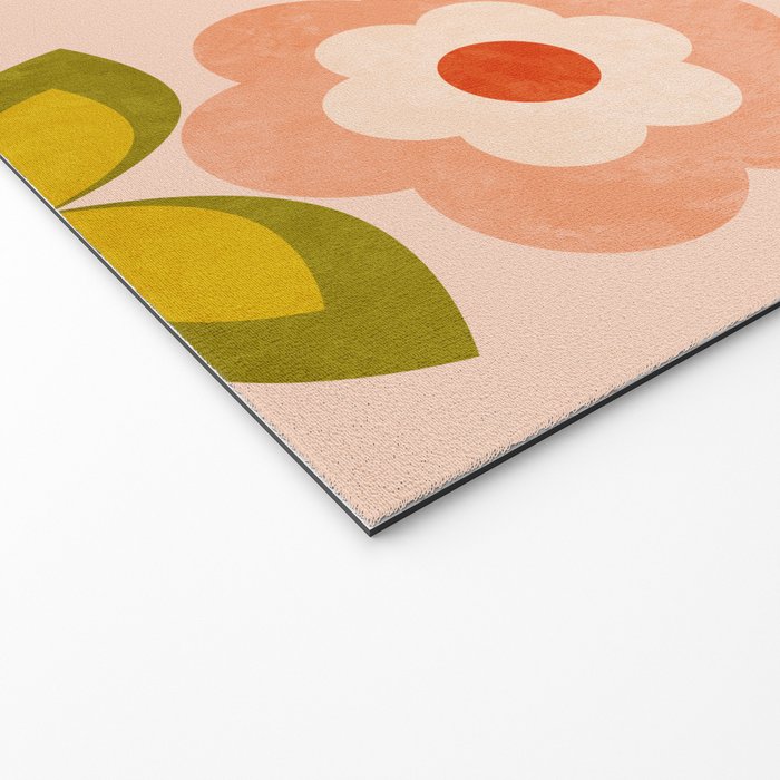 retro daisy minimal pink Welcome Mat Gallery Image 2