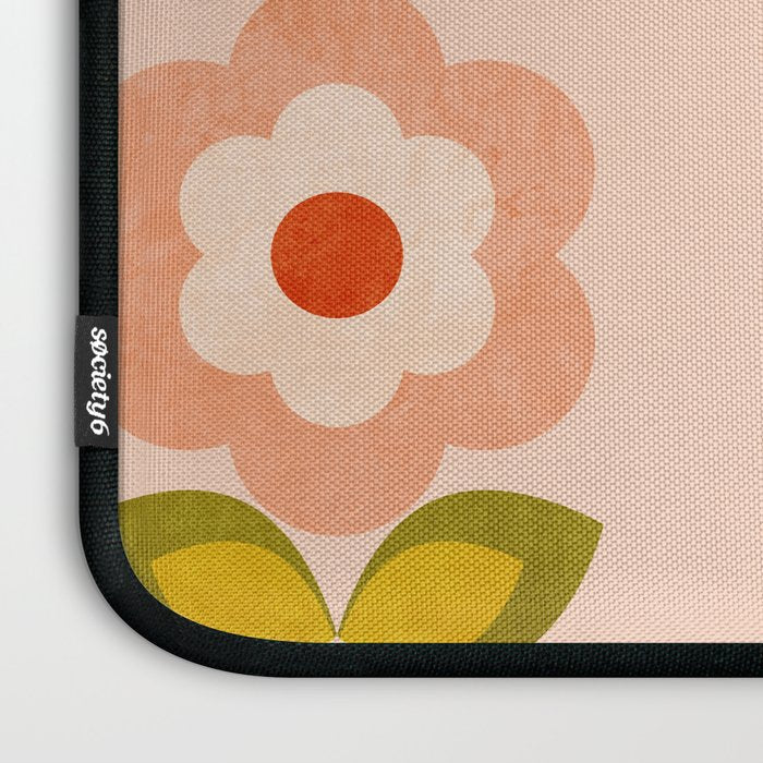 retro daisy minimal pink Laptop Sleeve Gallery Image 3