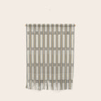 Geometric Minimal Geo Box Neutral Striped Pattern in Gray Cream Ochre Wall Hanging Gallery Image 1