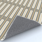 Geometric Minimal Geo Box Neutral Striped Pattern in Gray Cream Ochre Rug Gallery Image 4