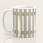 Geometric Minimal Geo Box Neutral Striped Pattern in Gray Cream Ochre Coffee Mug Gallery Image 3