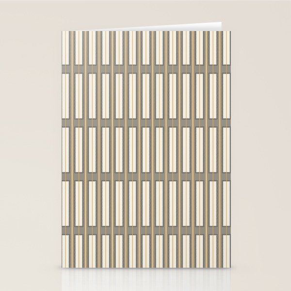 Geometric Minimal Geo Box Neutral Striped Pattern in Gray Cream Ochre Stationery Card Gallery Image 2