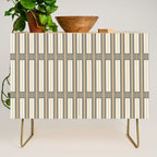 Geometric Minimal Geo Box Neutral Striped Pattern in Gray Cream Ochre Credenza Gallery Image 1