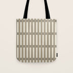 Geometric Minimal Geo Box Neutral Striped Pattern in Gray Cream Ochre Tote Bag Gallery Image 1