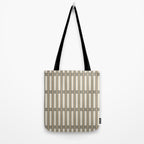 Geometric Minimal Geo Box Neutral Striped Pattern in Gray Cream Ochre Tote Bag Gallery Image 2
