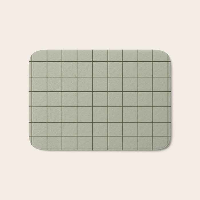 Grid (Green) Bath Mat Gallery Image 1