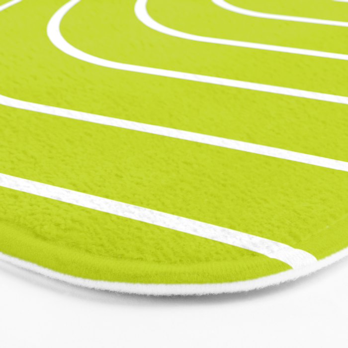 Minimal Arch XXIII Lime Green Modern Geometric Lines Bath Mat Gallery Image 3