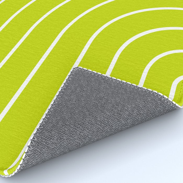 Minimal Arch XXIII Lime Green Modern Geometric Lines Rug Gallery Image 4