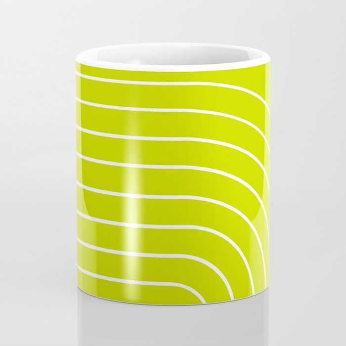 Minimal Arch XXIII Lime Green Modern Geometric Lines Coffee Mug Gallery Image 4