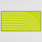 Minimal Arch XXIII Lime Green Modern Geometric Lines Desk Mat Gallery Image 3