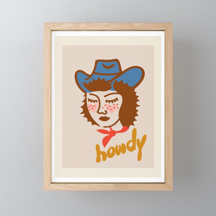 COWGIRL HOWDY Mini Art Print Gallery Image 1