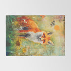 Colorful Wild Fox Indian Summer Woodland Flora And Wildlife Rug Gallery Image 2