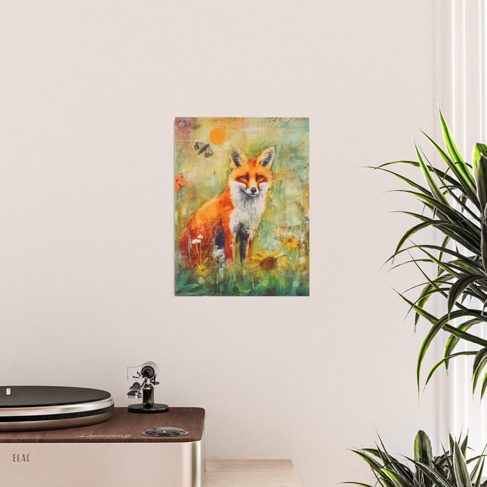 Colorful Wild Fox Indian Summer Woodland Flora And Wildlife Poster Gallery Image 2