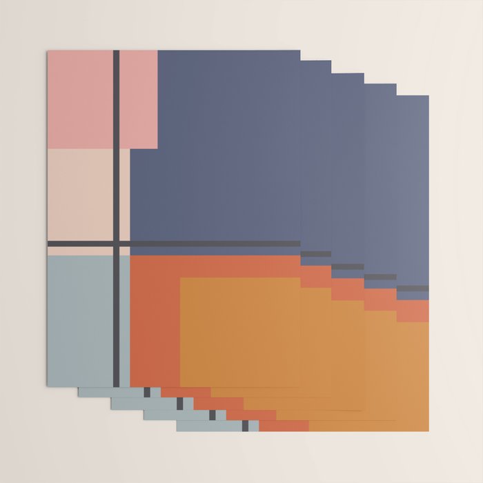 Mid Century Modern Retro Color Blocks 1 Wrapping Paper Gallery Image 3