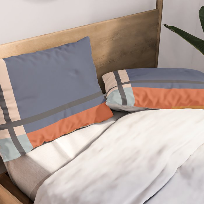 Mid Century Modern Retro Color Blocks 1 Pillow Sham Gallery Image 2