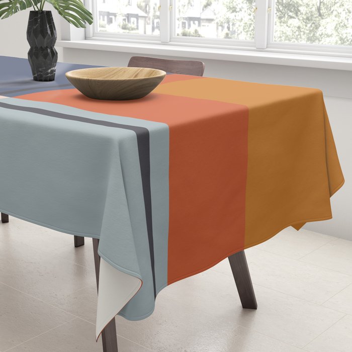 Mid Century Modern Retro Color Blocks 1 Tablecloth Gallery Image 3