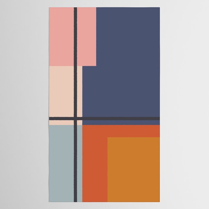 Mid Century Modern Retro Color Blocks 1 Tablecloth Gallery Image 2