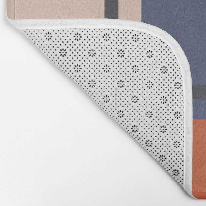 Mid Century Modern Retro Color Blocks 1 Bath Mat Gallery Image 2