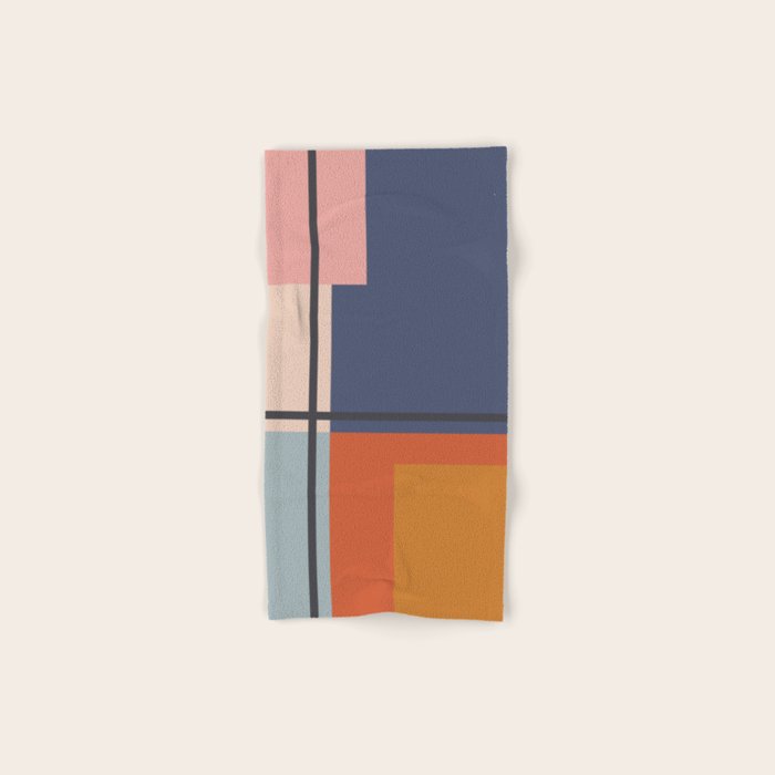 Mid Century Modern Retro Color Blocks 1 Bath Towel Gallery Image 1