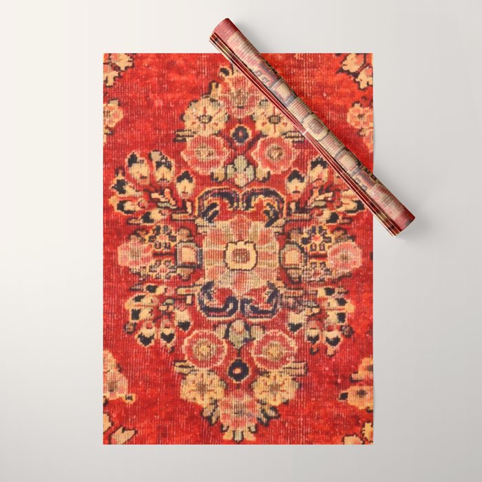 Moshkabad Antique Persian Rug Print Wrapping Paper Gallery Image 1