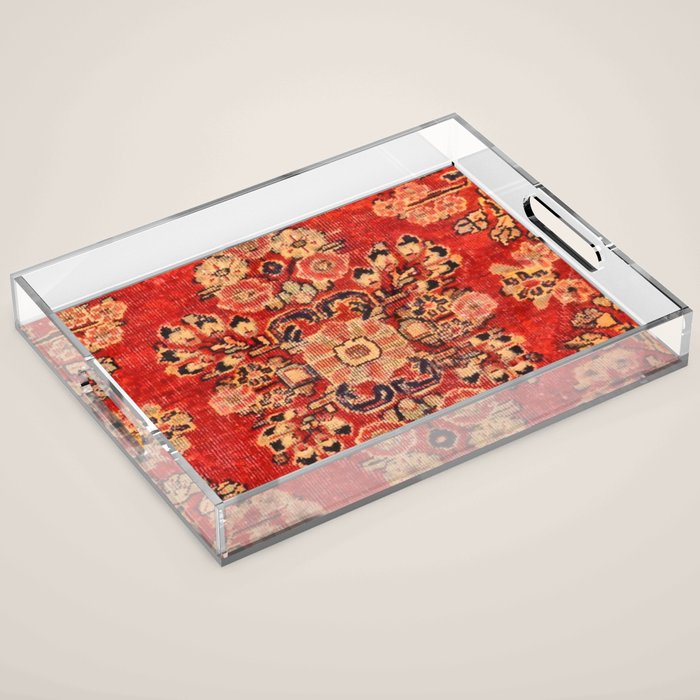 Moshkabad Antique Persian Rug Print Acrylic Tray Gallery Image 1