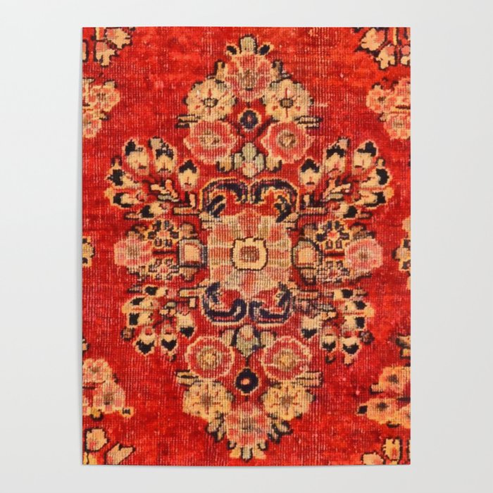 Moshkabad Antique Persian Rug Print Poster Gallery Image 1