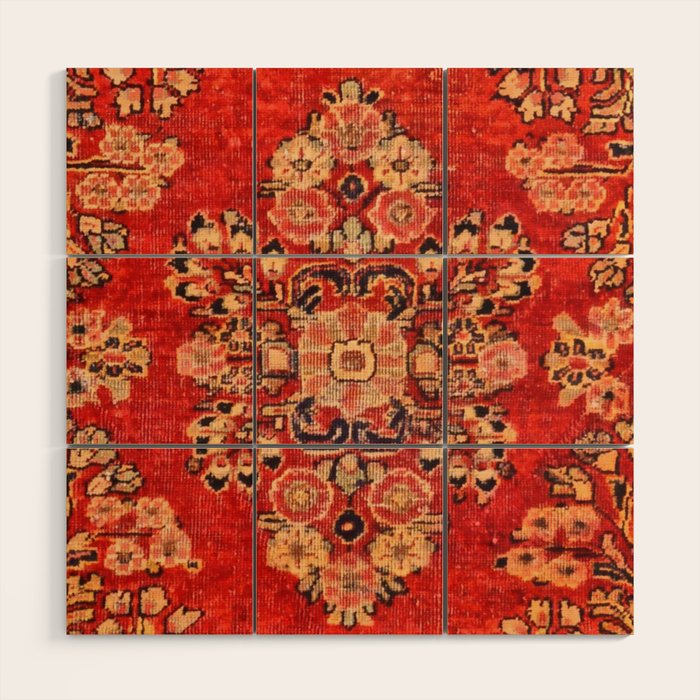 Moshkabad Antique Persian Rug Print Wood Wall Art Gallery Image 1