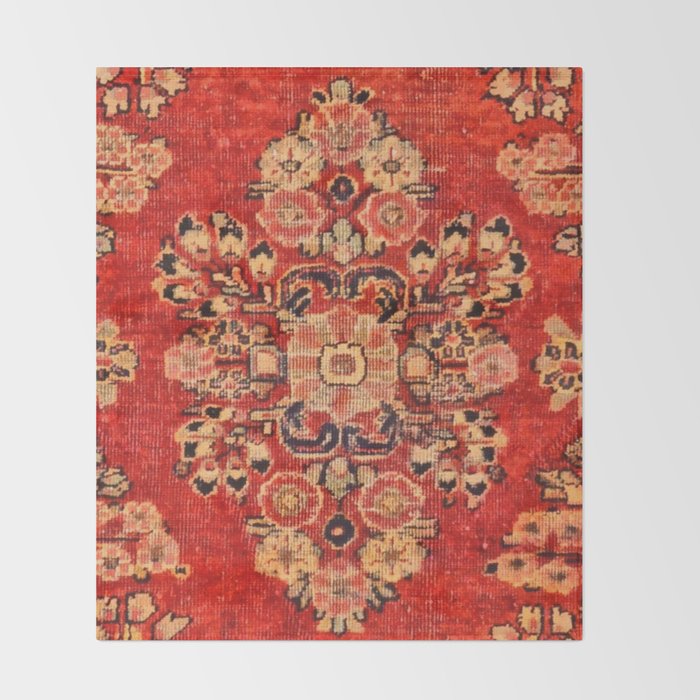 Moshkabad Antique Persian Rug Print Throw Blanket Gallery Image 2