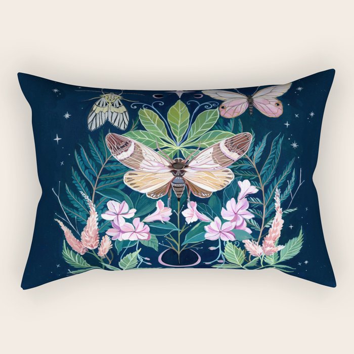 Cicada Moon Rectangular Pillow Gallery Image 2