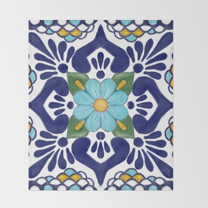 talavera tile 2 Throw Blanket Gallery Image 2